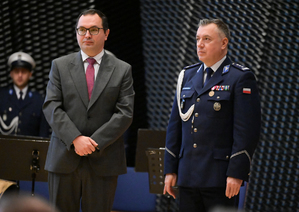 na zdjęciu Komendant Wojewódzki Policji w Katowicach z Wicewojewodą śląskim