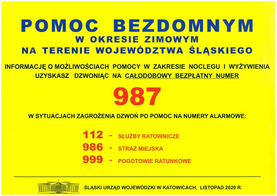 grafika i tekst dotycząca pomocy bezdomnym