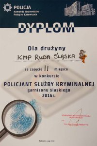 Dyplom za zajęcie II miejsca