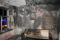 Wnętrze spalonego mieszkania