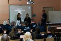 Wykład i rozmowa z uczniami