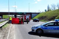 Miejsce wypadku i pracujące służby