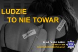 grafika - dwie kobiety tyłem z metkami na plecach - napis ludzie to nie towar