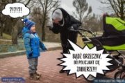 grafika i zdjęcia w formie komiksu - matka straszy dziecko policjantem ...