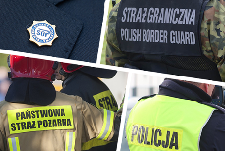 grafika - cztery zdjęcia funkcjonariuszy podległych mswia