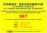 grafika i tekst - plakat dotyczący pomocy bezdomnym