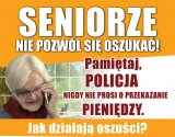 grafika, plakat - seniorze nie pozwól się oszukać