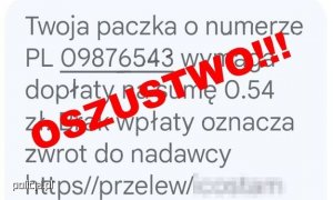 grafika z tekstem oszustwo