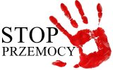 czerwona ręka i napis stop przemocy