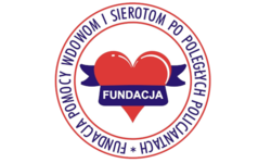 logo fundacji, serce przepasane szarfą z napisem policja