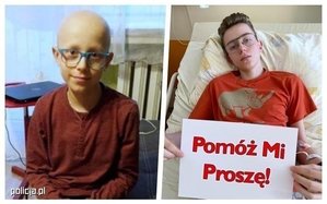 dwa zdjęcia potrzebującego pomocy chłopca