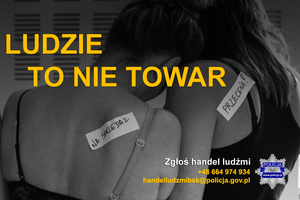 ludzie to nie towar, kobieta z przyklejoną metką cenową na plecach