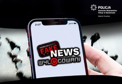 grafika, telefon, napis fake news