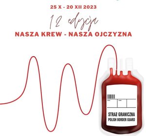 plakat z grafiką - woreczek z krwią, rurki