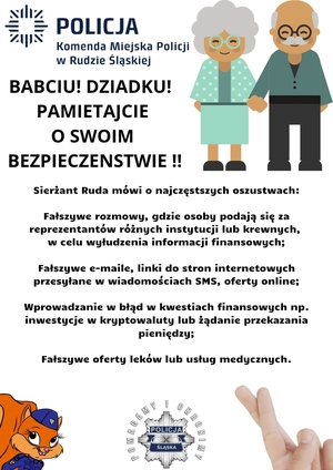 Ulotka zawierająca podstawowe formy oszustw.