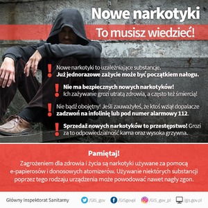 Ulotka dotycząca zagrożeń związanych z narkotykami.