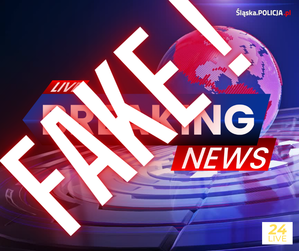 grafika z napisem fake news