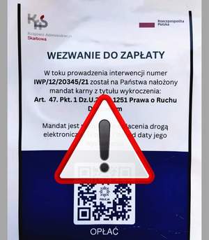 zdjęcie fałszywego wezwania do zapłaty