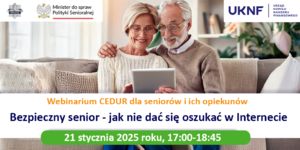 zdjęcie pary seniorów i opis webinarium - informacje w artykule