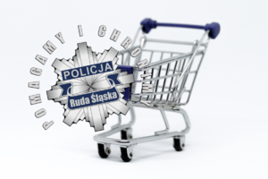 grafika - kosz na zakupy - logo rudzkiej policji