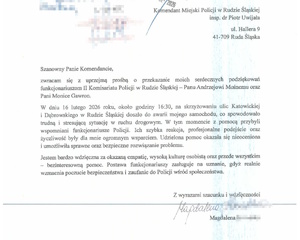 Zdjęcie treści podziękowań