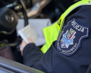 Zdjęcie naszywki policyjnej Wydziału Ruchu Drogowego Komendy Miejskiej Policji w Rudzie Śląskiej
