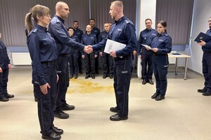Komendant Miejski Policji składa podziękowania policjantowi