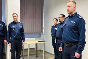 Komendant Miejski Policji w czasie przemówienia