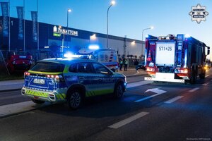 Radiowóz i straż pożarna