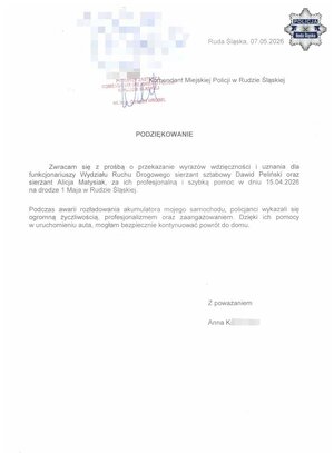 Treść podziękowań