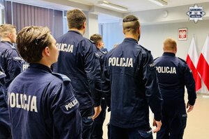 Policjanci podczas zbiórki
