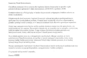 Treść podziękowań